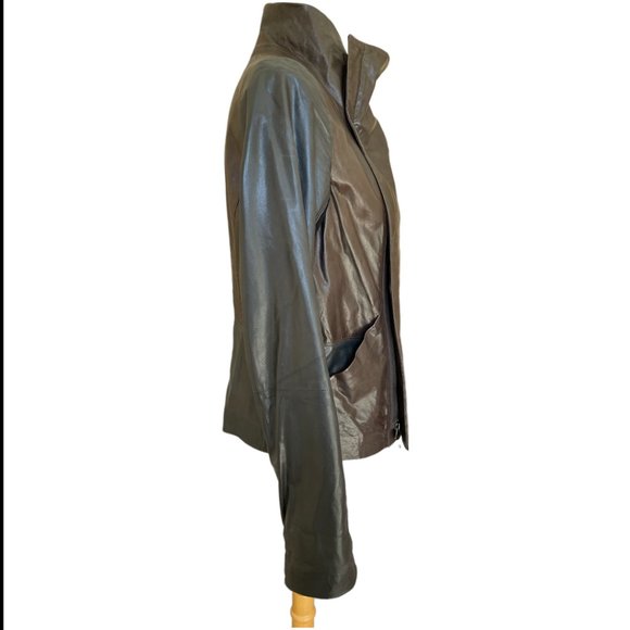 Vince Black/Brown Colorblock & Wrap Moto Espresso/Blk Jacket Sz M - Picture 4 of 10